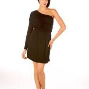 12th Street by Cynthia Vincent black one shoulder LBD
